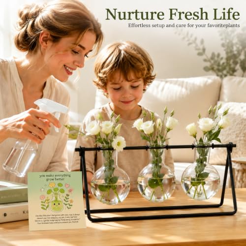 Plant Propagation Stations, Plant Terrarium with Minimalist Metal Stand