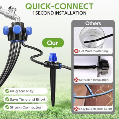 HIRALIY 50FT Drip Irrigation Kit for Small Gardens - size: 50FT
