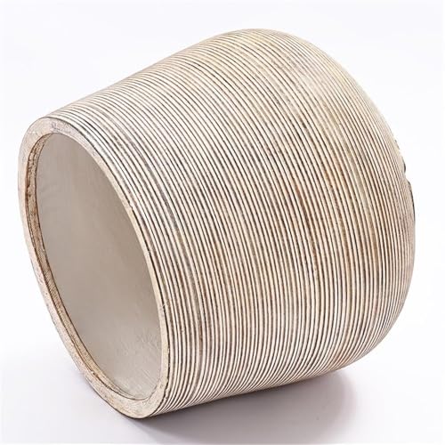 LuxenHome 17" Round Planters for Indoor Plants, Distressed Large Plant Pot