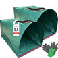 2-Pack 53 Gal Leaf Bags, Leaf Collector Reusable Yard Waste Bags