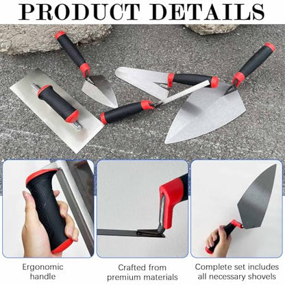 Masonry Hand Tool 5pcs/Set, Concrete Tools Kit - size: Masonry Hand Tool Set