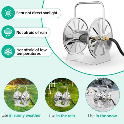 SPECILITE Garden Hose Reel, Holds 5/8In 75ft Capacity, with 6ft Leader Pipe - size: 75 FT, 6 FT Leader