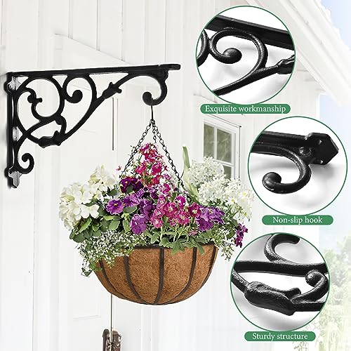 2 Pack Heavy Duty Wall Plant Hanger Brackets，11"RustProof Wall Mount Hook