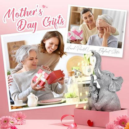 GIGALUMI Solar Garden Outdoor Statues for Women, Mom, Grandma. Elephant Figurine Housewarming and Birthday Gifts Outdoor Statue Light Decor Ornament for Backyard, Patio, Balcony, Lawn, Pond - style: Elephant