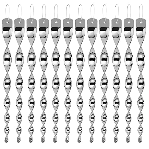 Besmon Woodpecker Bird Scare Devices，Reflective Scare Rods Control Device to Keep Birds Away from Patio Pool（Christmas Reflective Strip Hanging Home as Decoration） (12PCS) - size: 12PCS