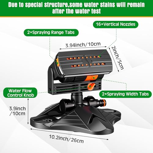 Reallnaive 2 Pcs 2 Pcs Oscillating Sprinkler, Base Style