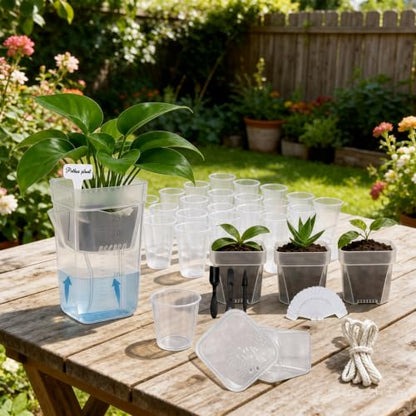 16 Pack Upgrade 2" Small Self Watering Pots for Indoor Plants - size: 2'' Upgrade