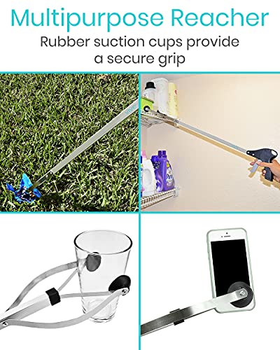 Vive Suction Cup Grabber Reacher 32" - Elderly Grab It Reaching Pickup Tool