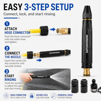 High Pressure Hose Nozzle, Quick Connect Car Wash Spray Nozzle Set