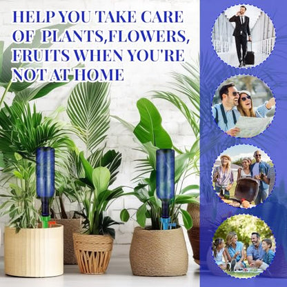 Plant Watering Devices with Self Spikes and Plastic Bottles - size: Blue
