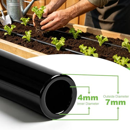 Thiswing 200FT 1/4 inch Drip Irrigation Tubing, 7mm OD x 4mm ID Drip Line