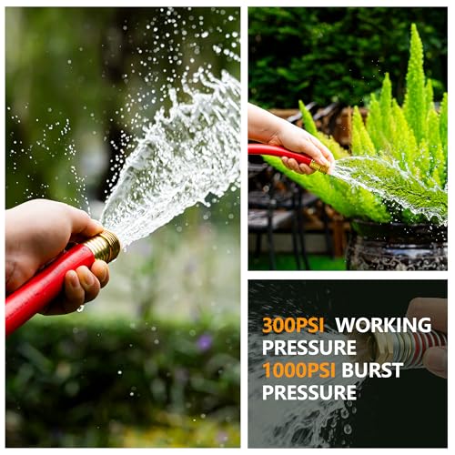 5/8" Garden Hose 75ft, -40℉ To 190℉ Hot/Cold Rubber hose, Red - color: Red, size: 75Ft