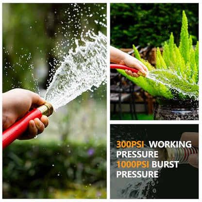 5/8" Garden Hose 200ft, -40℉ To 190℉ Hot/Cold Rubber hose, Red - color: Red, size: 200Ft