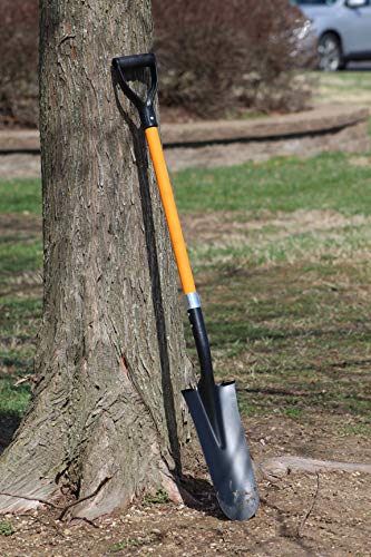 Ashman Drain Spade Shovel (1 Pack) - 48 Inches Long Handle Spade with D Handle Grip - Durable Handle with a Thick Metal Blade - Multipurpose Premium Quality Orange Shovel. - size: 1 Pack, style: Drain Spade Shovel