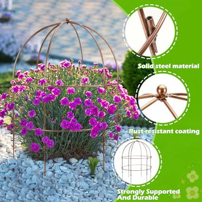 NNG 26 Inch Bird Cage Plant Support, Metal Grow-Through Cage with Dome Top