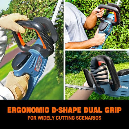 SENIX HTX2-M-0 X2 20 Volt Max* 18-Inch Battery Powered Cordless Hedge Trimmer with Brushless Motor, Double-Sided Dual Action Blades, 3/4" Cutting Capacity, Tool Only, Battery Not Included - size: 18 Inch, style: 20 Volt-Tool Only