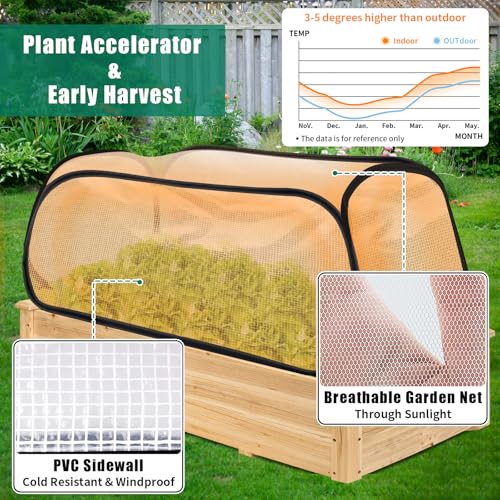 Garden Covers for Raised Beds, 45"X22"X16", Freeze Protection - size: 1Pack