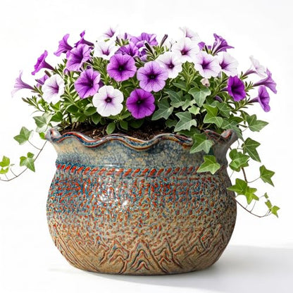 Ceramic Planter, 12 Inch Pots for Plants, Yellowish Brown - color: Yellowish Brown, size: 12 Inch