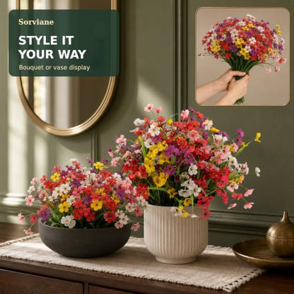 Artificial Flowers 24 Pcs, Multiple Styles with Monkey Grass & Eucalyptus - color: 6 Colors Monkey Grass + Eucalyptus