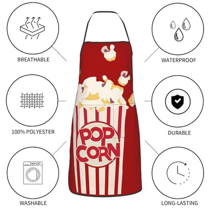 Waterproof Apron with Pockets - color: Red