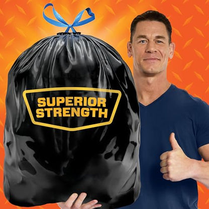 Hefty Strong 30 Gallon Trash Bags with Drawstrings, Black, Unscented, 74ct - size: 74 Count (Pack of 1)