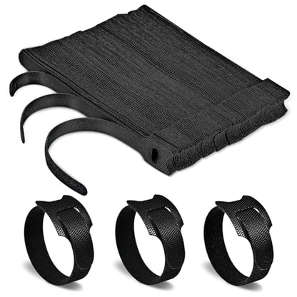 100 Pack Reusable Hook‑Loop Cable Ties, Adjustable Cord Wire Organizer