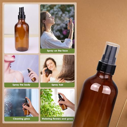 GIVAMEIHF 4 oz Amber Glass Spray Bottles for Essential Oils, Small, 35Pack - color: Dark Amber Glass Spray Bottles