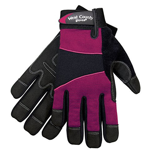 West County Women's Gloves -Work Gloves with Four-Way Spandex Backing - color: Berry, size: Small (Pack of 1)
