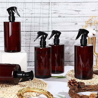 Hsei 20 Pcs 16 oz Amber Spray Bottles, Refillable Plastic with Triggers
