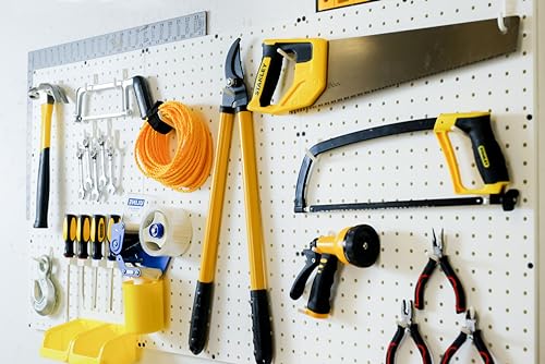 WallPeg - Ultimate Garage Organization Solution! 96" Wide Kit (PK 139 W) Peg Board Wall Organizer, Garage Shelving, Tool & Garden Tools Storage, Craft Organizer with Locking Pegboard Hooks