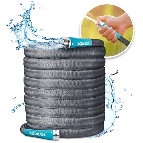 Aqua Joe AJFJH100-58-PRO FiberJacket Non-Expanding Kink-Free Garden, RV, Marine and Camper Hose, Ultra-Lightweight, Drinking Water Safe, 100-Foot x 5/8-Inch - size: 100-Foot