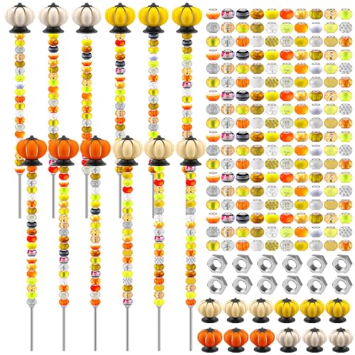 Tigeen 236 Pcs Garden Stake DIY Fairy Wand Plant Stake, Autumn Pumpkin - style: Autumn Pumpkin