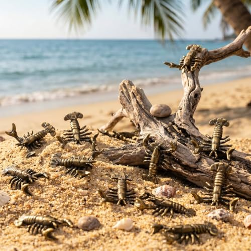 Civaner 50 Pcs Mini Brass Figurines Mini Crayfish Statue, Lobsters Decor - style: Crayfish