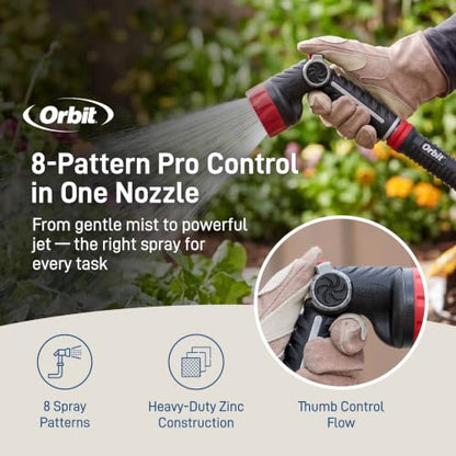Orbit Pro Series 8-Pattern Thumb Control Hose Nozzle Sprayer - 26812 - size: 8-Pattern, style: Thumb Control