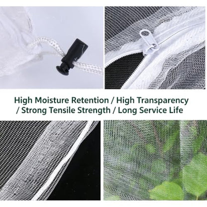 2PCS Bird Netting for Garden Protection with Zipper and Drawstring Fruit Tree Plant Netting Cover for Blueberry Vegetables BushesProtection from Insect Squirrels Birds, 3.3Ft x 2.7Ft