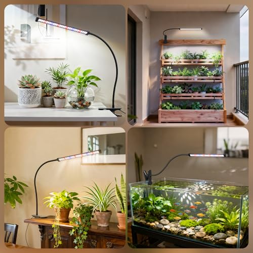 Grow Lights for Indoor Plants, Clip-On LED Clamp, Single Head - size: Clamp-1 Head