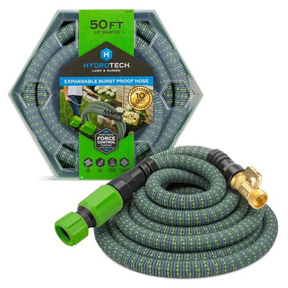 HydroTech 50 ft Expandable Burst-Proof Garden Hose, 5/8 in Diameter - size: 50 Feet