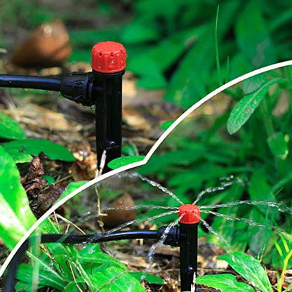 25 Pcs 360° Adjustable Drip Irrigation Spray Emitters - style: 25pcs-Red Drip