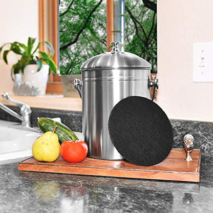 12 Pack Activated Charcoal Replacement Filters for Kitchen Compost Bin 6.5" Diameter 3/8" Thick. Trimmable to Fit