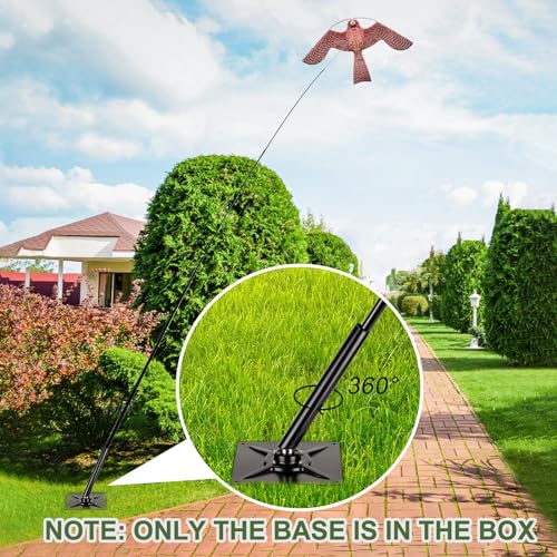 Bird Scarer Kite Rotating Base for Hawk Kite with 13ft Pole - color: Universal base