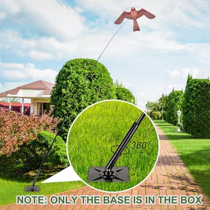 Bird Scarer Kite Rotating Base for Hawk Kite with 13ft Pole - color: Universal base