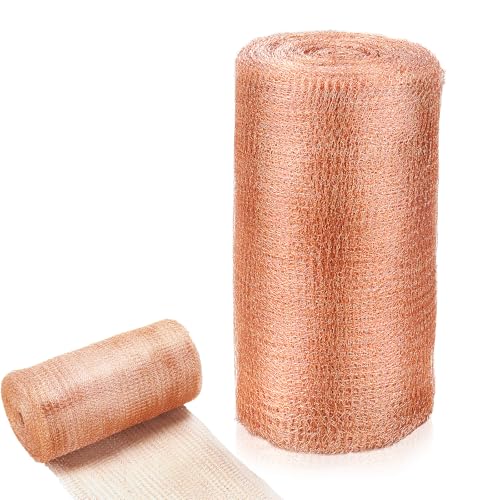 8" x 100 ft Copper Mesh for Rodent Control, Rustproof Copper Wool for Slugs, Bats, Snails, Birds, DIY Hole Filler, Gap Blocker for Gardening and Home Use
