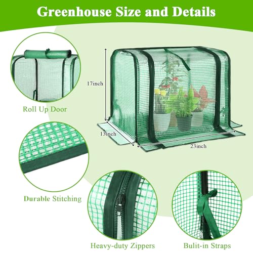U'Artlines Portable Mini Greenhouse Small Green House 23x13x17 Inch - size: 23x13x17 Inch