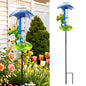 Rain Gauge Outdoor, 0-7 Inch Decorative Frog Rain Gauge with Garden Stake