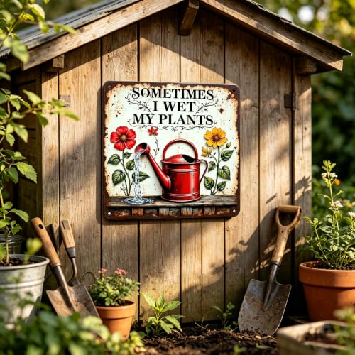 Funny Garden Signs Sometimes I Wet My Plants Sign 8x8 inch - color: TPH377-US