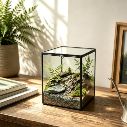 Ferrisland Glass Geometric Plant Terrarium, Clear Glass Succulent - size: 6.89" L x 6.89" W x 6.89" H