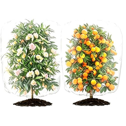 2PCS Bird Netting for Garden Protection with Zipper and Drawstring Fruit Tree Plant Netting Cover for Blueberry Vegetables BushesProtection from Insect Squirrels Birds, 3.3Ft x 2.7Ft