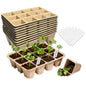 10-Pack Seed Starter Trays – Peat Pots for Seedlings, 120 Biodegradable Seed Starter Pots, Seed Starting Kit with 120 Plant Labels (Large) - size: Large