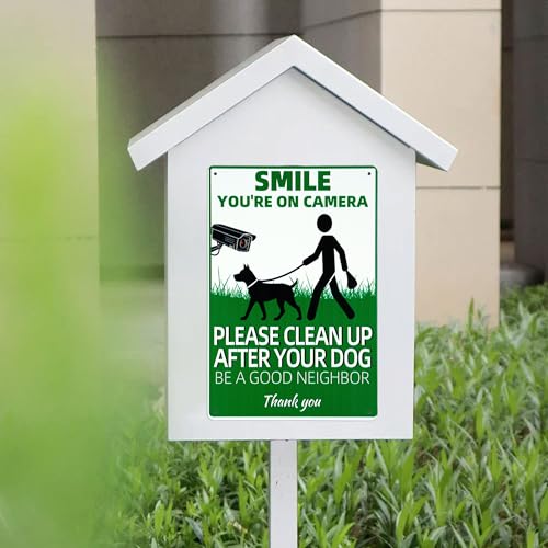Please Clean Up After Your Dog Metal Yard Sign, No Pooping - color: Color07
