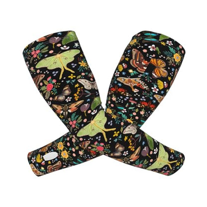 Bulldog Cooling Arm Sleeves Sunscreen Arm Cover With Thumb Hole - color: Magic Butterflies